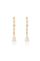 Delicate Crystal Charm Hoop Earrings