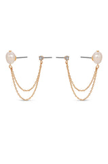 Double Piercing Freshwater Pearl Earring