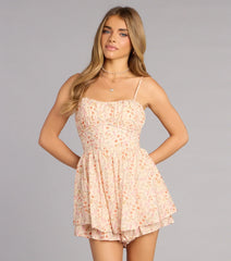 Sweet Daydream Floral Print Skater Romper