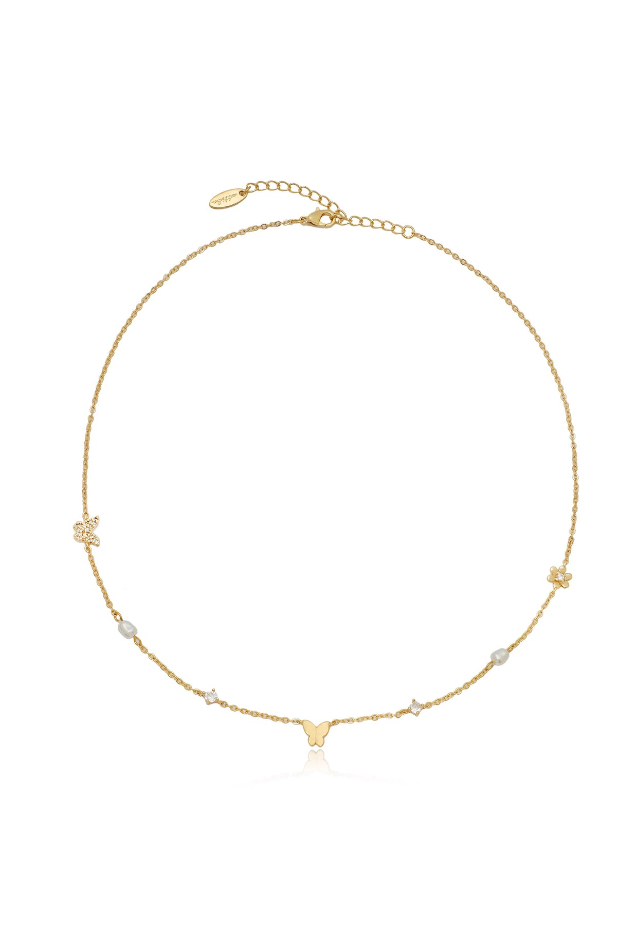 Subtle Butterflies and Pearl Necklace