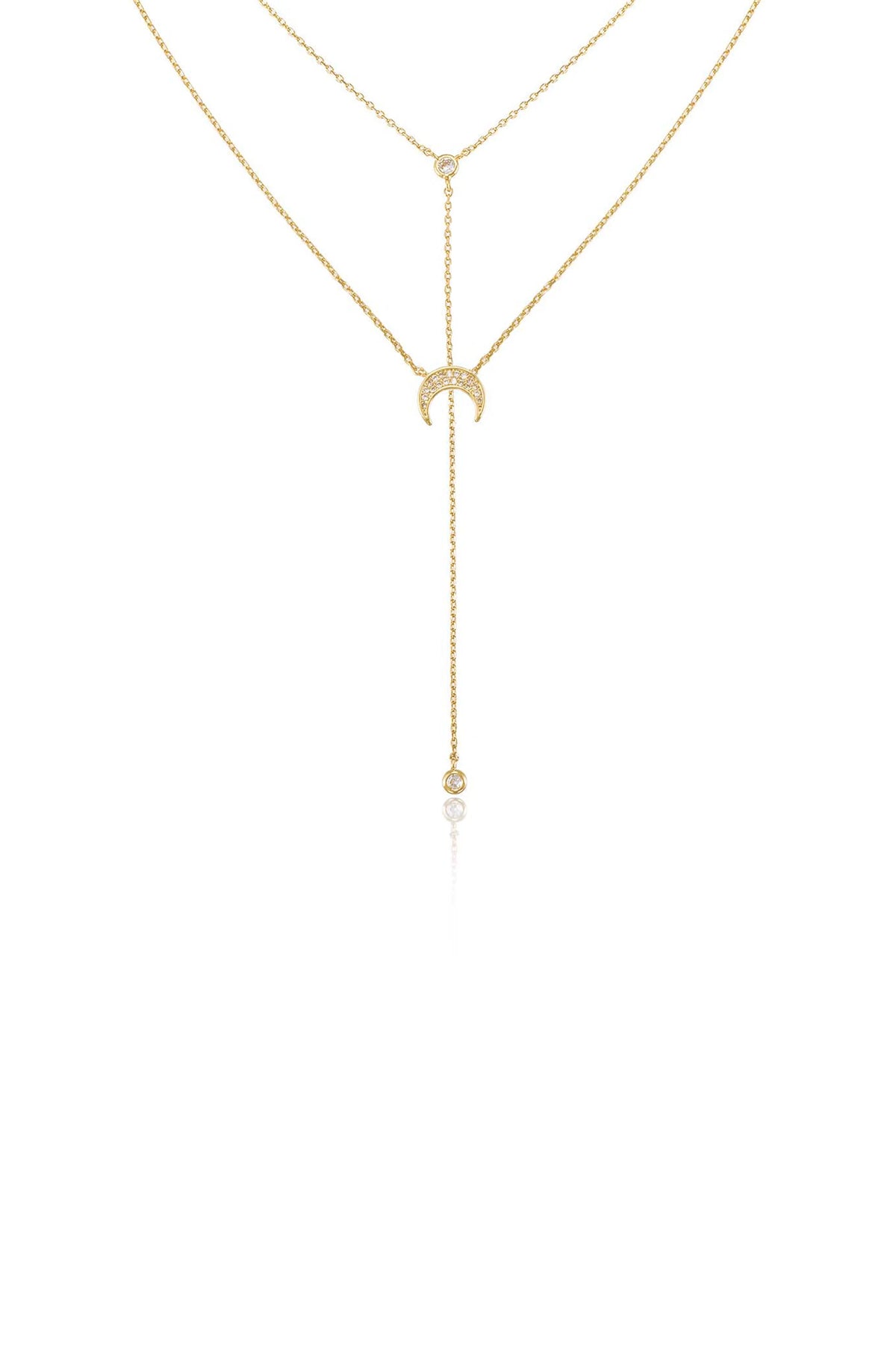 Dainty Layered Crescent Moon Necklace Set