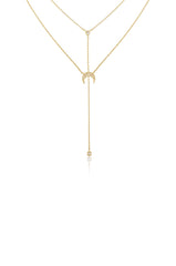 Dainty Layered Crescent Moon Necklace Set