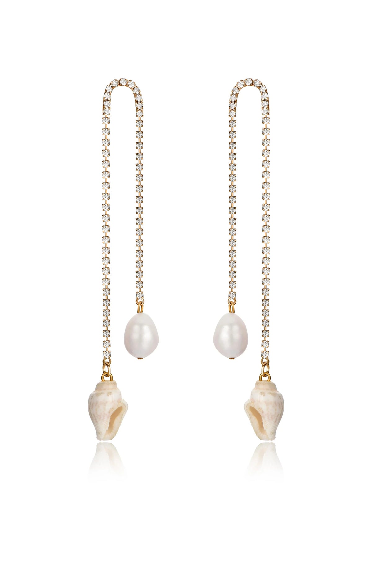 Balanced Shell and Pearl Earrings