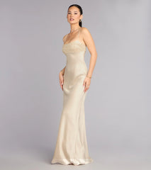 Carrie Satin Sequin Lace-Up Formal Dress