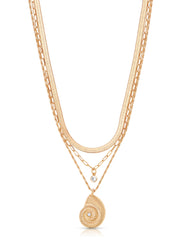 Nautilus Shell Pendant Layered Necklace