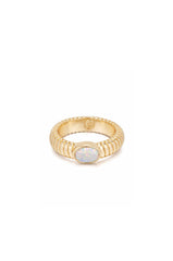 Opal Flex Ribbed Ring