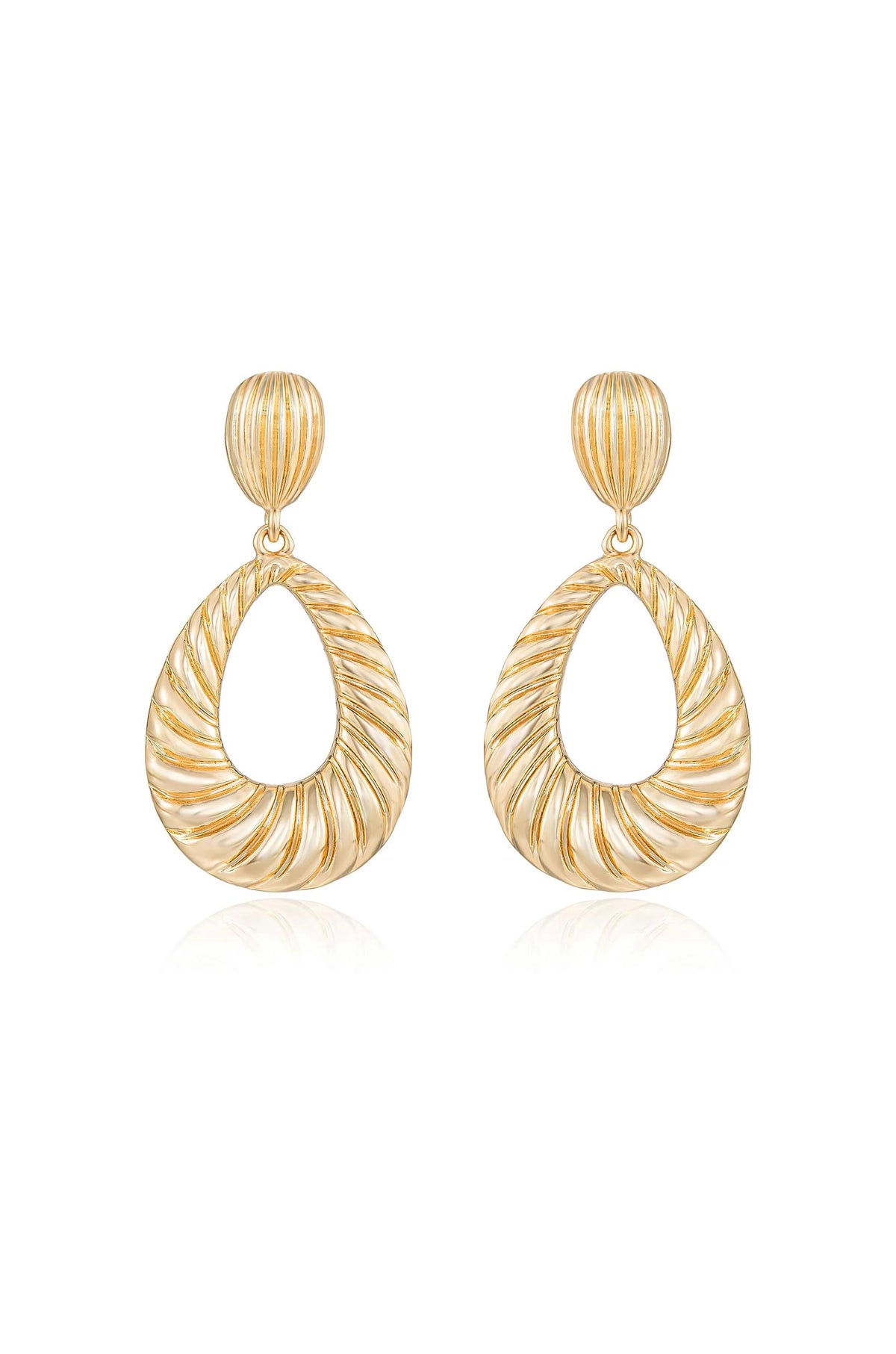 Teardrop Wave Detailed Earrings