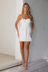Be Who I Am Linen Blend Mini Dress White