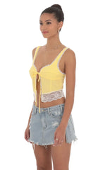Lace Vest Top In Yellow