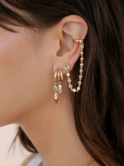 Ear Cuff Crystal Chain Stud