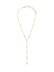 Simple Crystal Dot Lariat Necklace