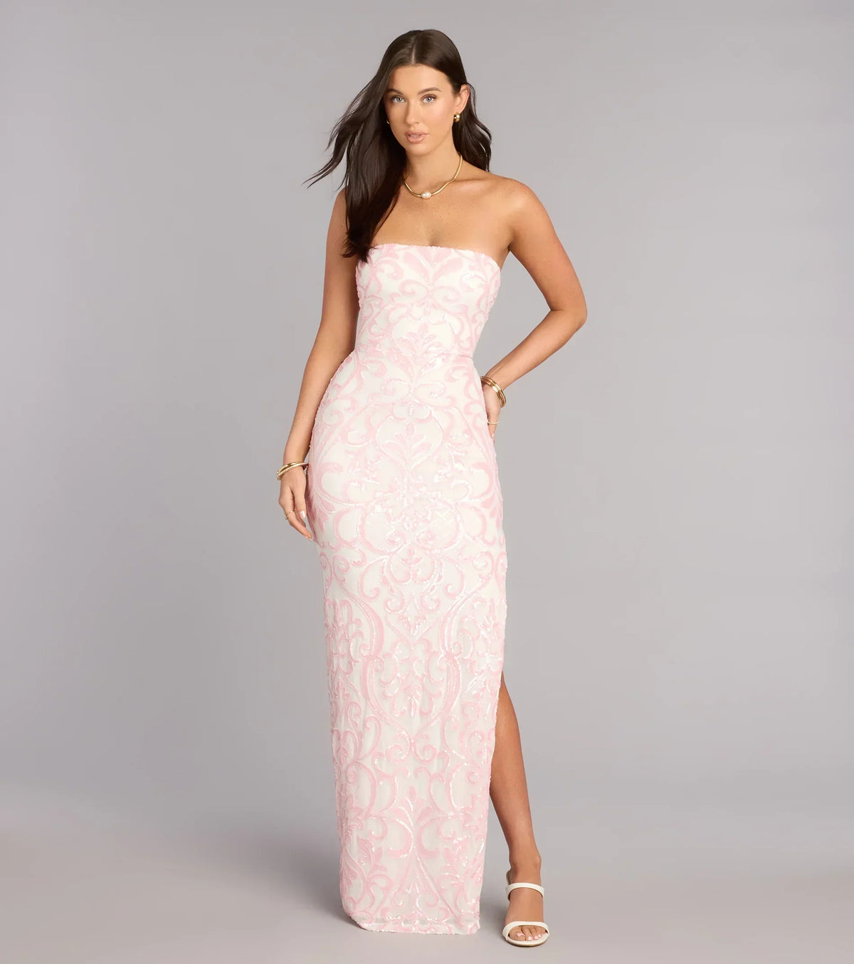 Alexis Sequin Column Formal Dress