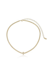Single Chain Crystal Bead Necklace