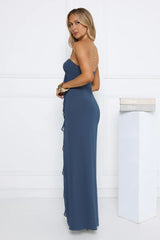 Twirl Queen Strapless Maxi Dress Teal