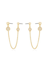 Double Piercing Chain Drop Earrings