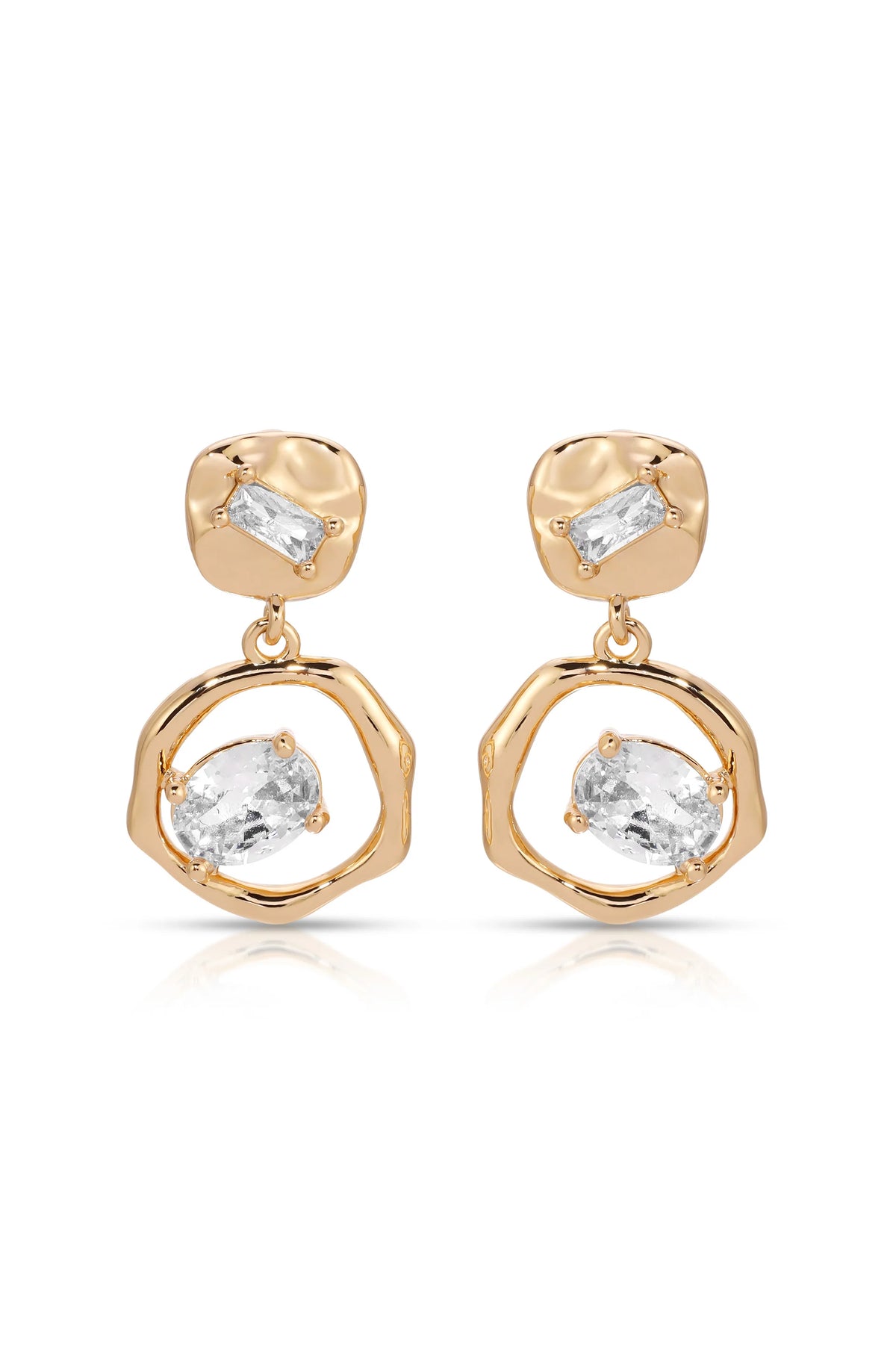Organic Shape Crystal Earrings
