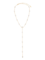 Dripping Pearl Lariat Necklace