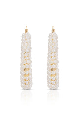 Pearl Wrapped Hoop Earrings