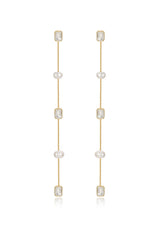 Pearl and Crystal Linear Earrings