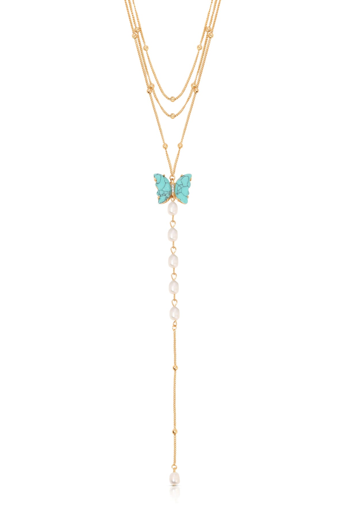 Turquoise Butterfly Lariat