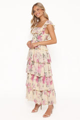 Belle Maxi Dress - Yellow Floral