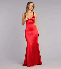 Rya Satin Lace-Up Mermaid Formal Dress