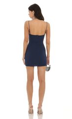 Twist Cutout Dress In Navy