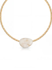 Beaded Bone Nugget Necklace