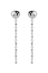 Polished Pebble Linear Chain Earrings