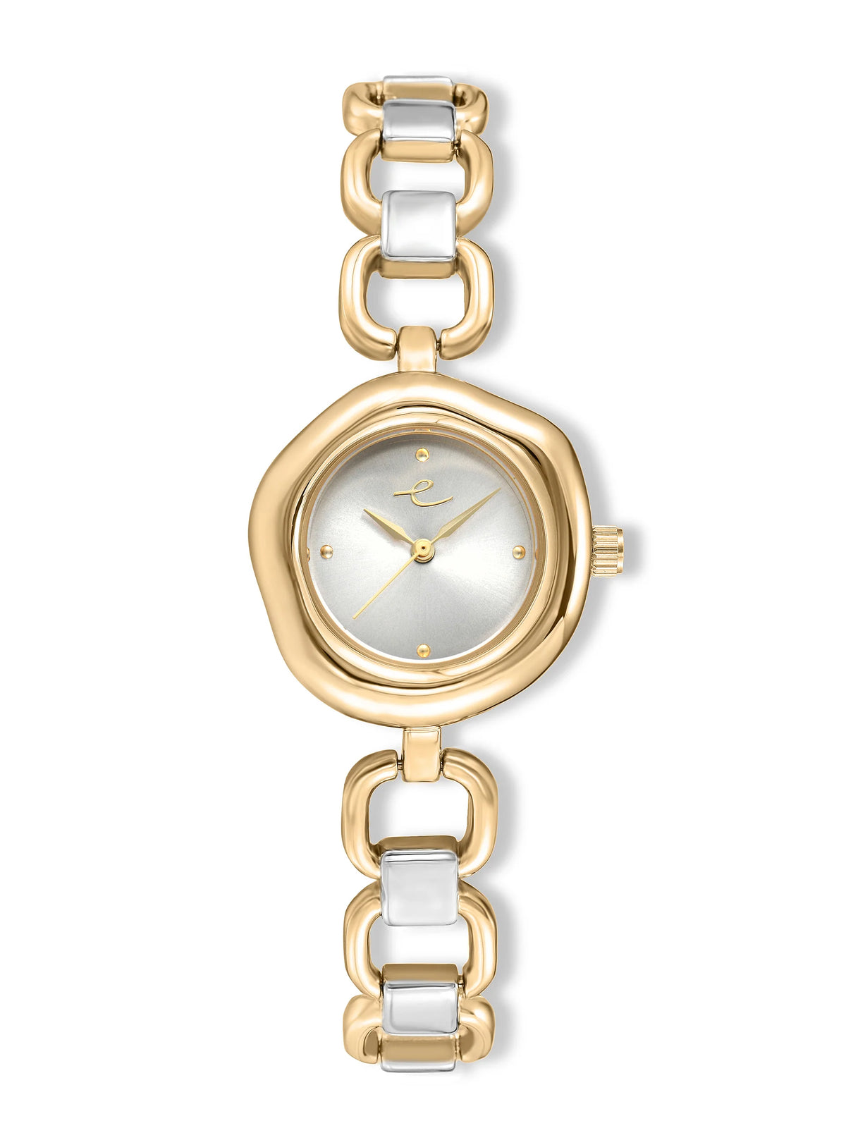 Open Circle Bracelet Watch in Mixed Metal