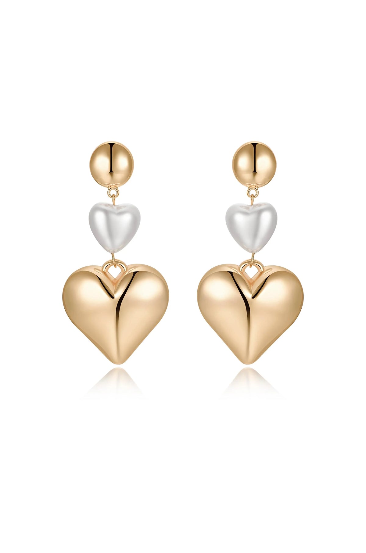 Spread the Love Pearl Heart Dangle Earrings