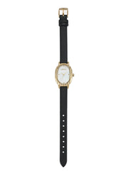 Timeless Texture Black Leather Watch