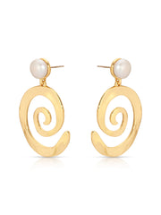 Aura Swirl Pearl Earrings