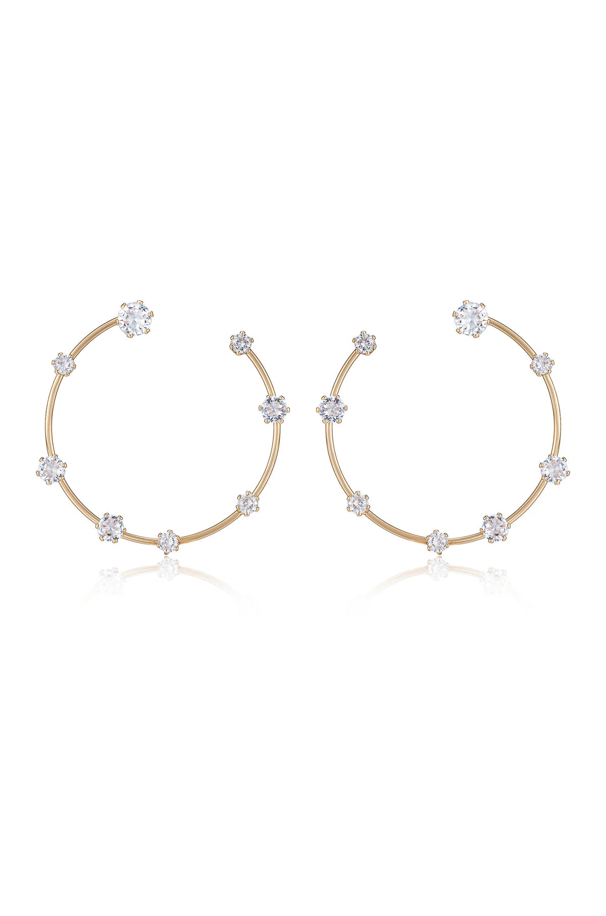 Celestial Large Wire & Crystal Ring Earrings