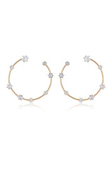 Celestial Large Wire & Crystal Ring Earrings