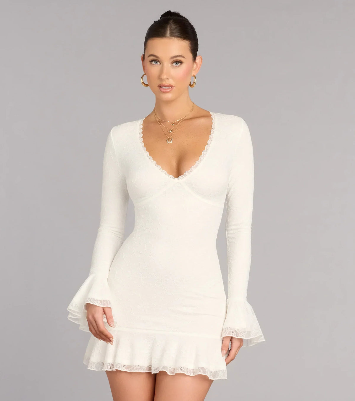 Quiet Romance Lace Mini Dress