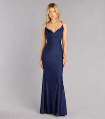 Tara Formal Satin Lace-Up Mermaid Dress