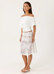Yanna Midi Skirt - White