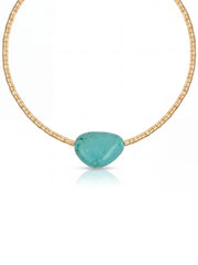 Beaded Turquoise Nugget Necklace