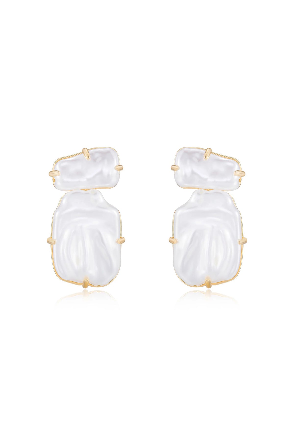 Edge of Water Double Pearl Earrings