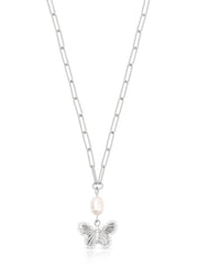 Butterfly Pearl Chain Necklace