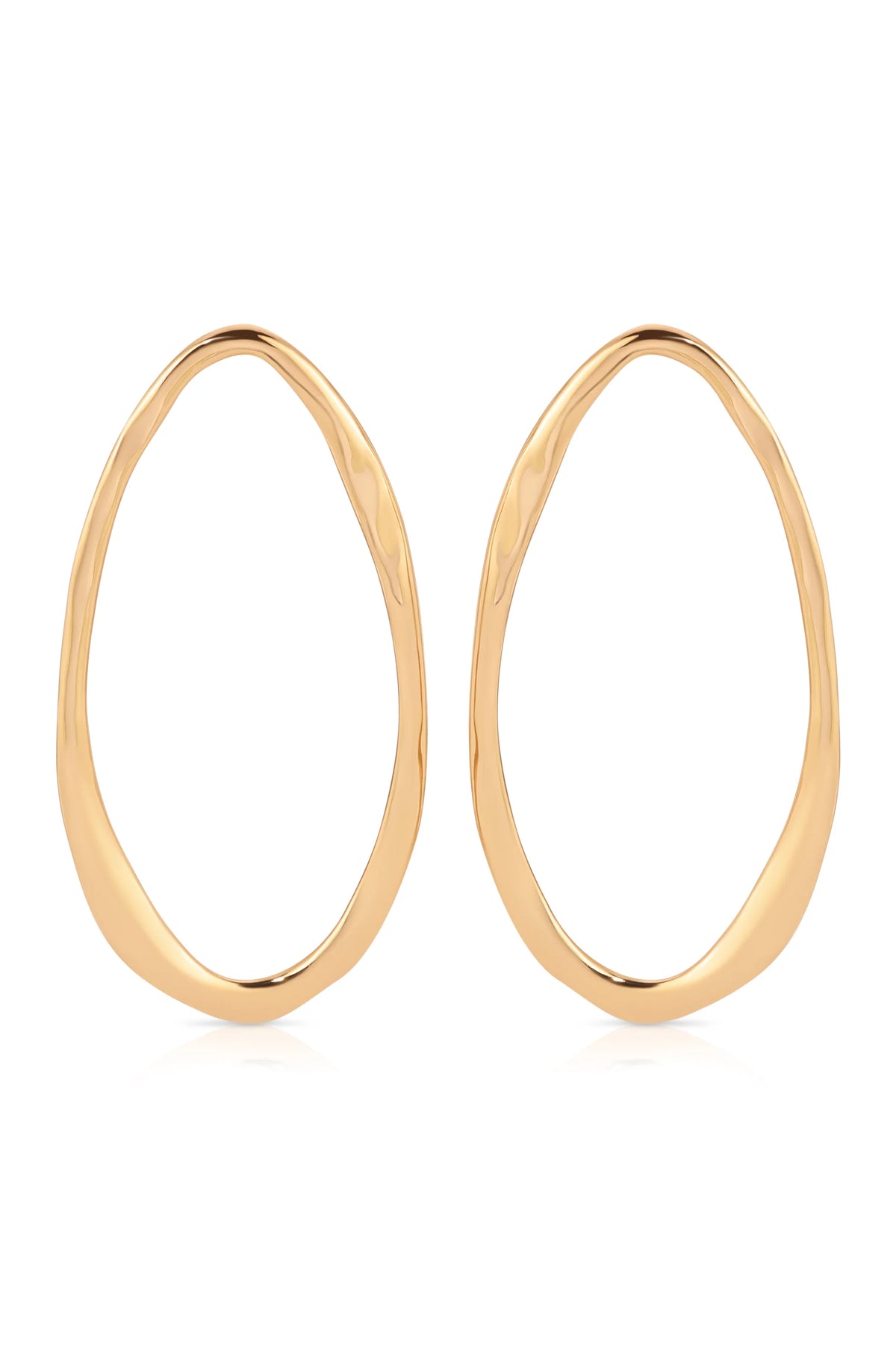 Hammered Large Oval Earrings