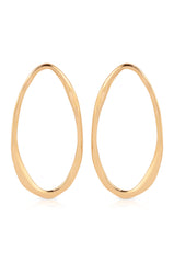 Hammered Large Oval Earrings