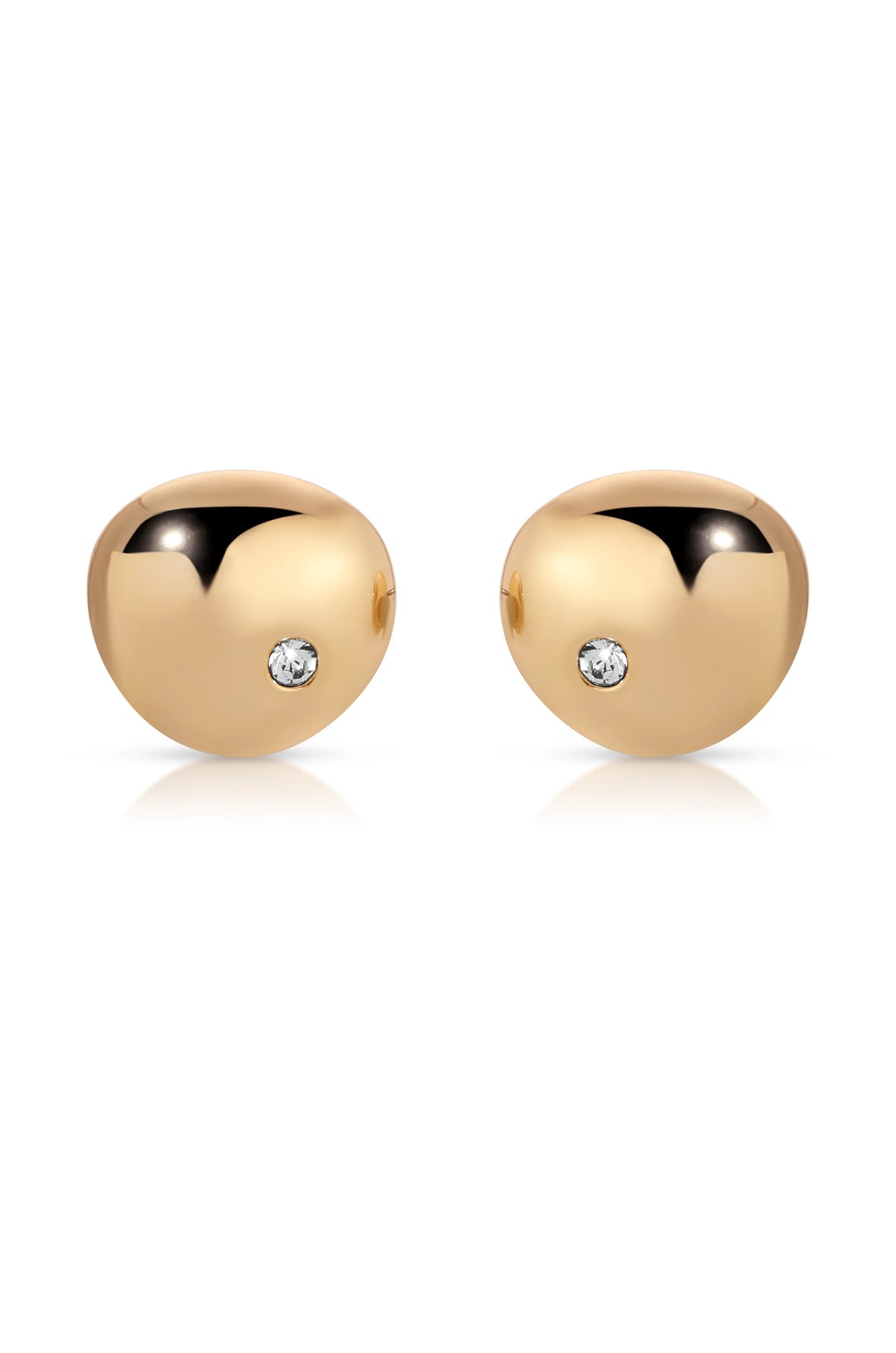 Polished Pebble Crystal Stud Earrings