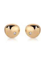 Polished Pebble Crystal Stud Earrings