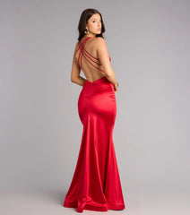 Macie Satin Open Back Mermaid Formal Dress