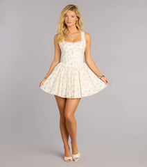 Sweet Invite Floral Woven Skater Dress