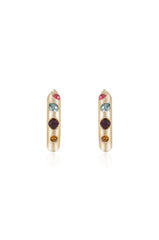 Lively Rainbow Crystal Hoop Earrings