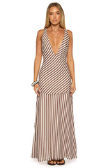Cornell Brown Stripe Maxi Dress