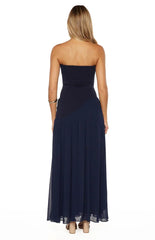 Zelia Strapless Navy Maxi Dress